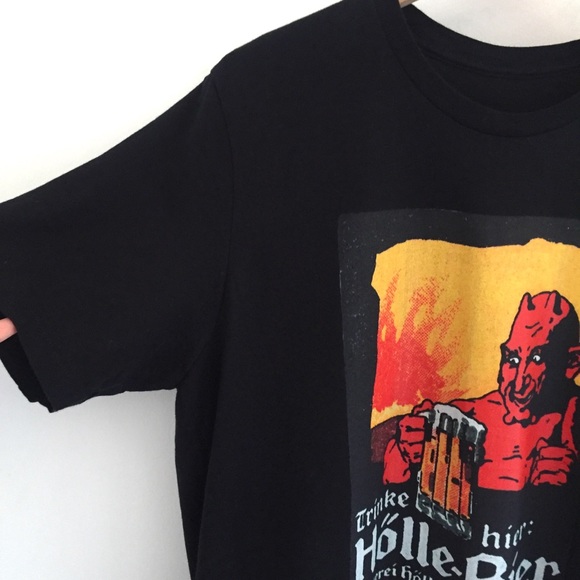 German Beer Black Graphic Tee Sz L - Picture 3 of 5